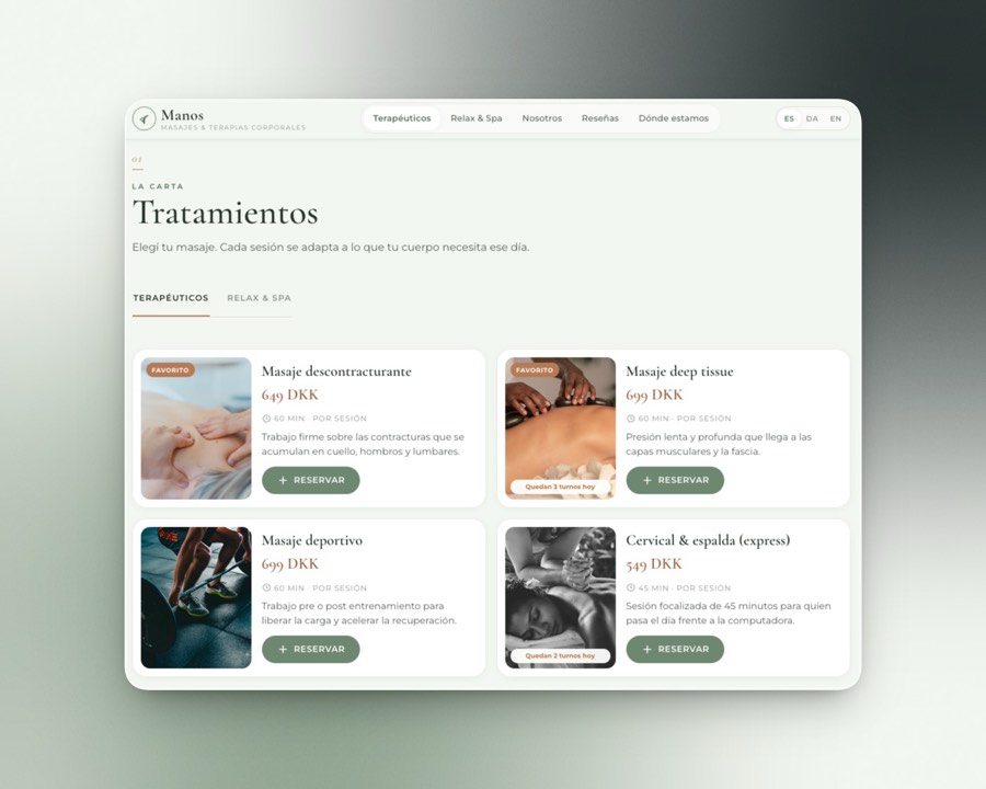 Manos — masajes y terapias corporales